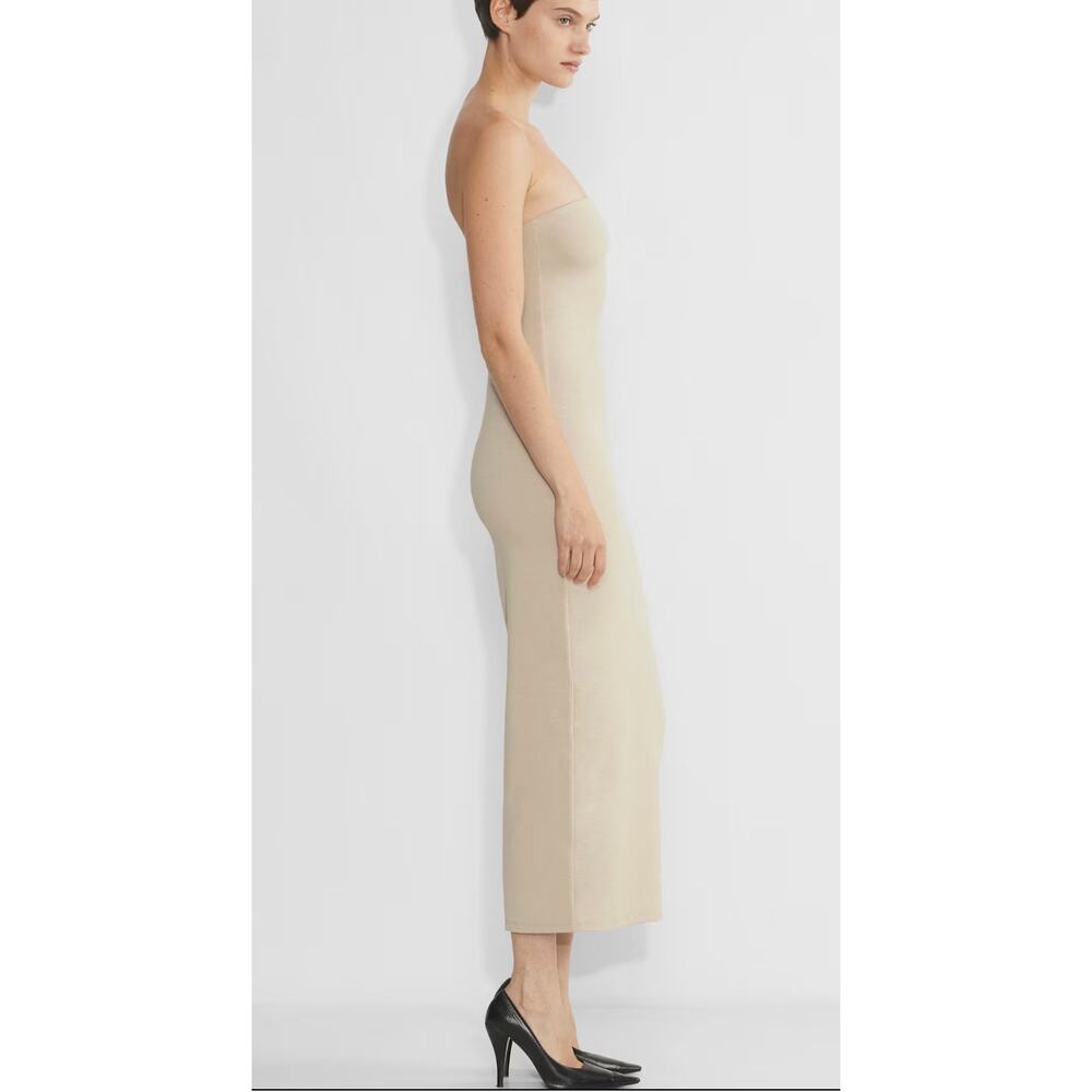 NEW Aritzia  Contour Enrapture Maxi Tube Dress Nude Tan M